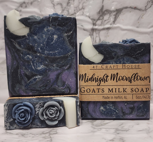 Midnight Moonflower Goats Milk Soap
