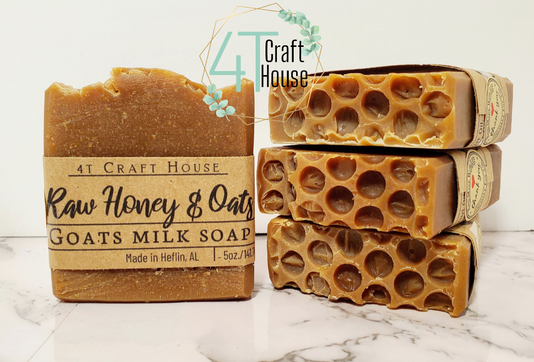 Honey Oatmeal Goat Milk Soap (Scented) - Faith Farms Goat Milk Soap
